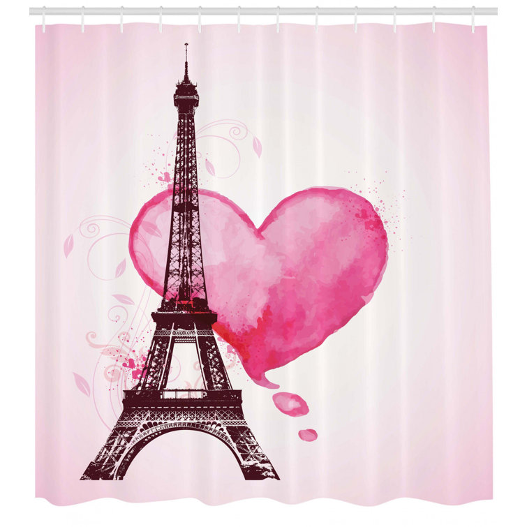 East Urban Home Eiffel Tower Shower Curtain Set + Hooks Wayfair